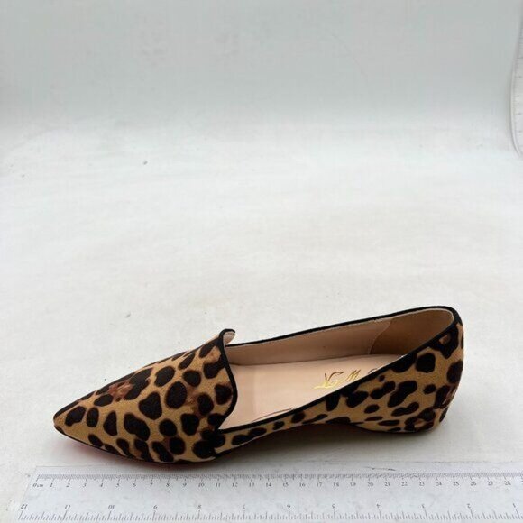 FOWT Women Pointed Toe Arched Heel Pumps Solid Leopard Suede Side V Cut Loafers - Picture 2 of 8